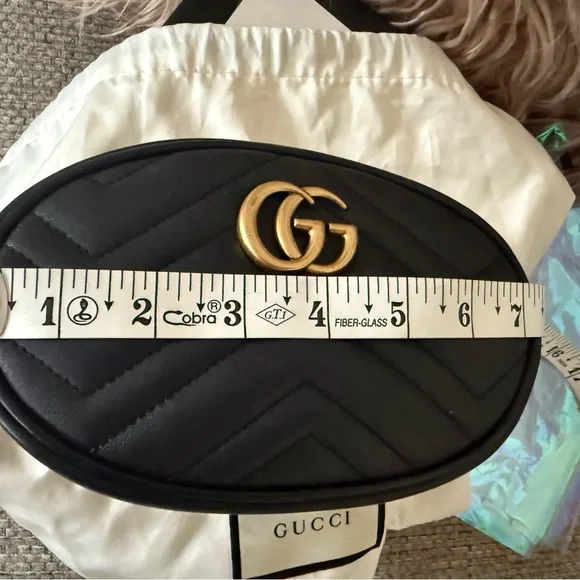 Gucci Black Quilted Leather bum bag. Only - Picture 3 of 11